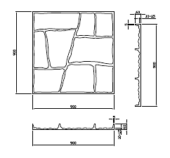 R-1 割石乱積模様